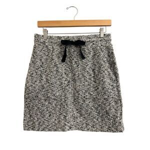 Lou & Grey Tweed Knit Skirt S gray casual work
